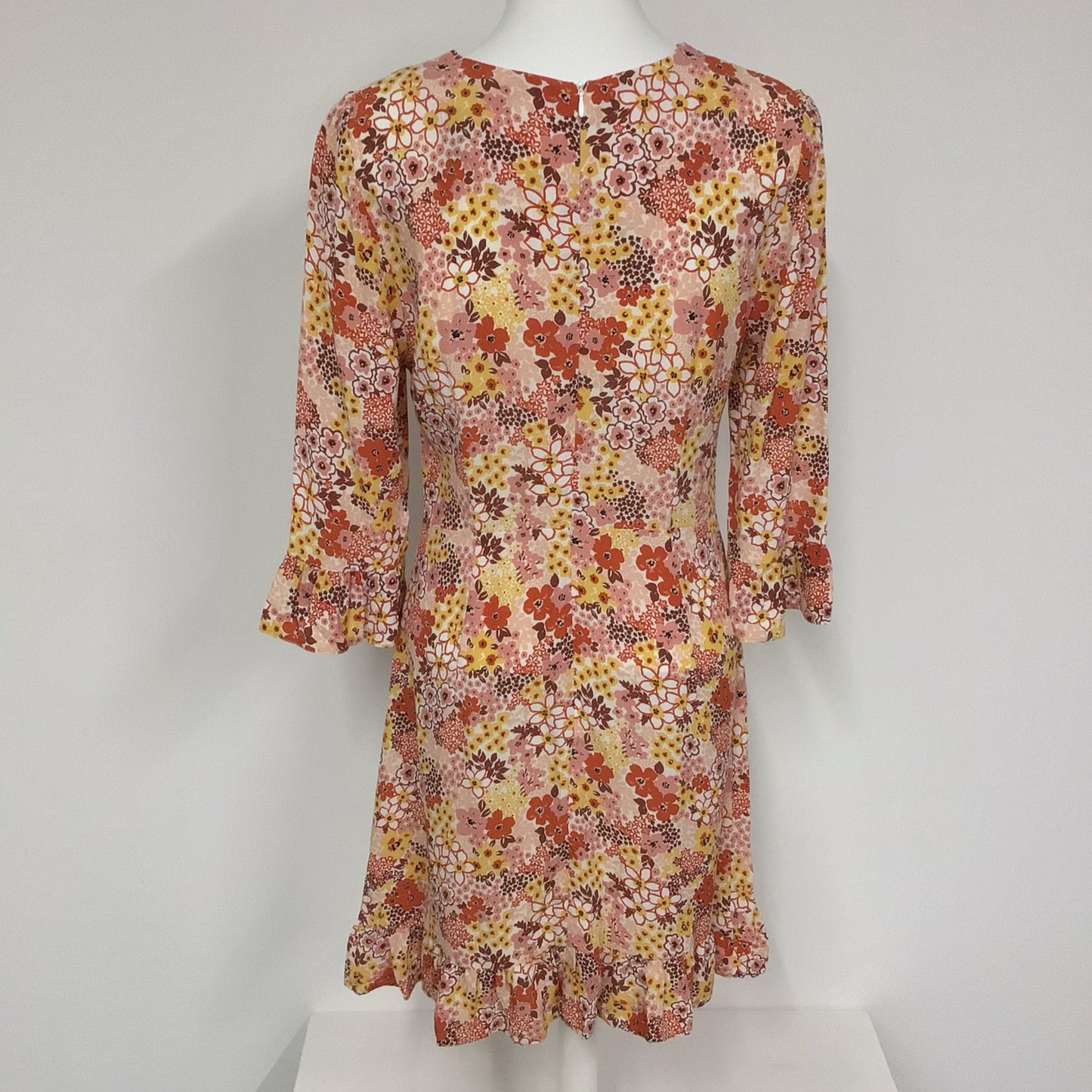 BNWT Nobody's Child Orange Yellow Floral Print Dress Size 10