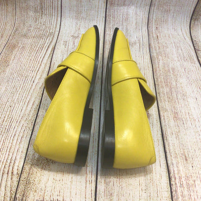 Cos Yellow Square-Toe Leather Loafers Size 40 EU 6.5 UK