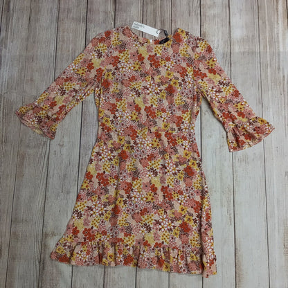 BNWT Nobody's Child Orange Yellow Floral Print Dress Size 10