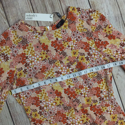 BNWT Nobody's Child Orange Yellow Floral Print Dress Size 10