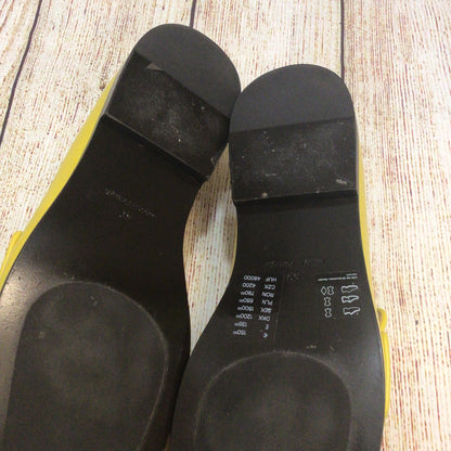 Cos Yellow Square-Toe Leather Loafers Size 40 EU 6.5 UK