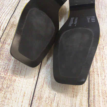 Cos Yellow Square-Toe Leather Loafers Size 40 EU 6.5 UK