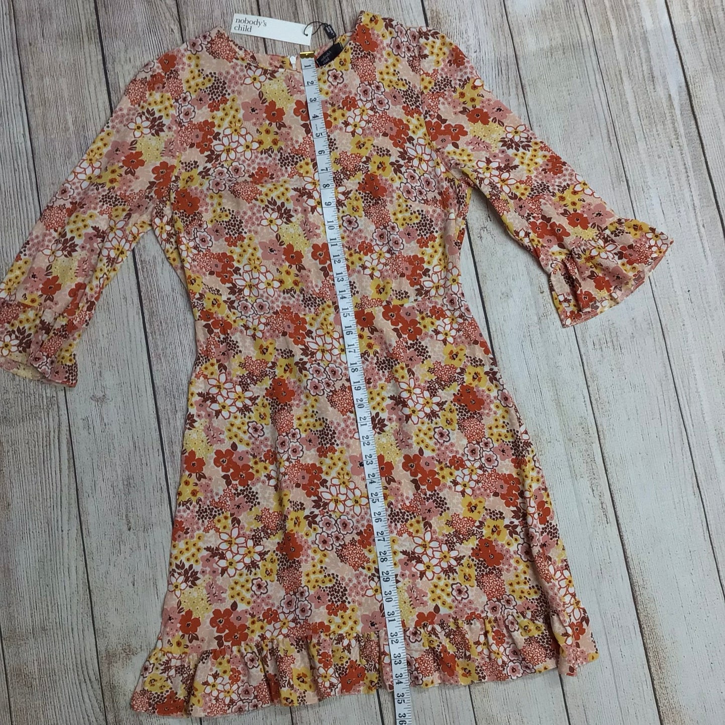 BNWT Nobody's Child Orange Yellow Floral Print Dress Size 10