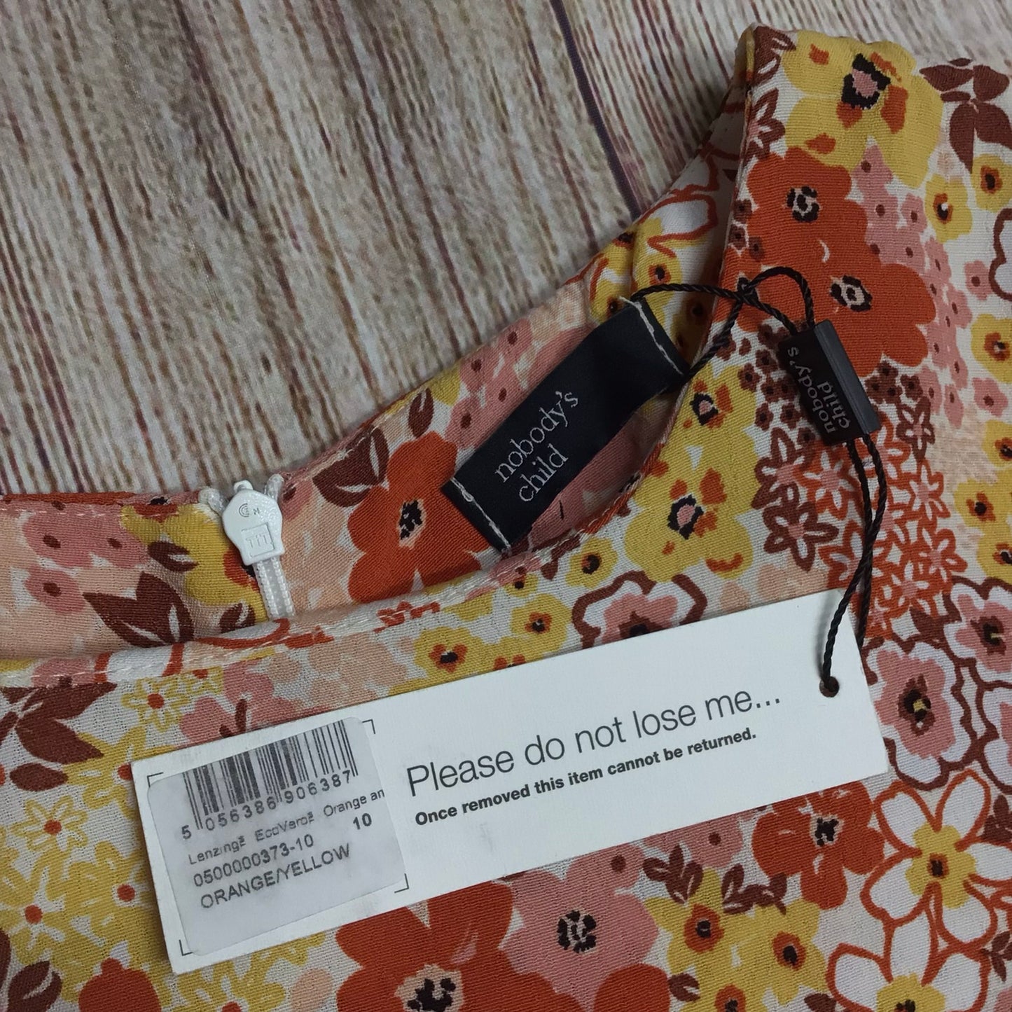 BNWT Nobody's Child Orange Yellow Floral Print Dress Size 10