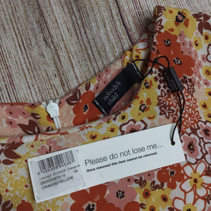 BNWT Nobody's Child Orange Yellow Floral Print Dress Size 10