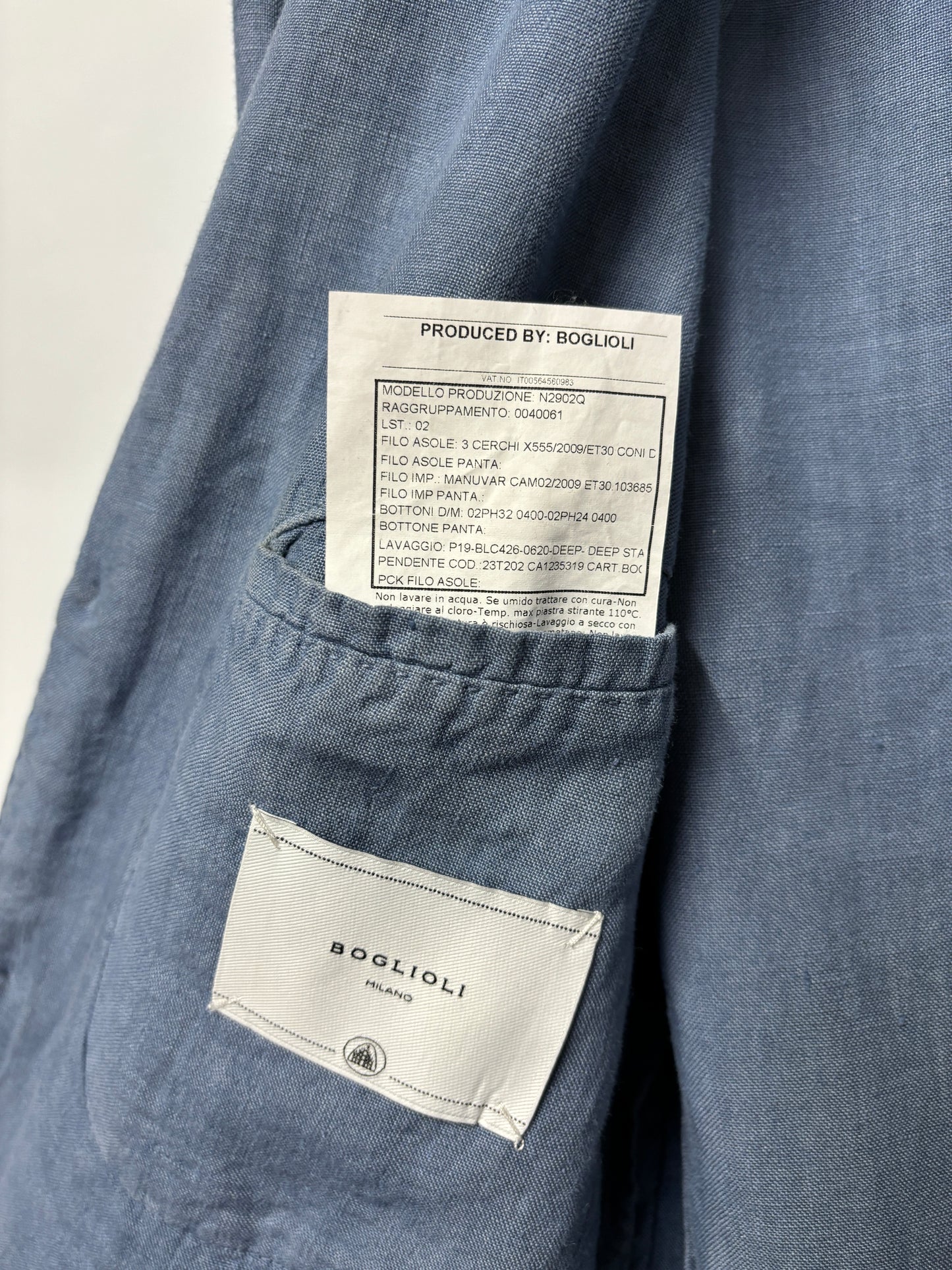 Boglioli Blue Linen Blazer Ch44