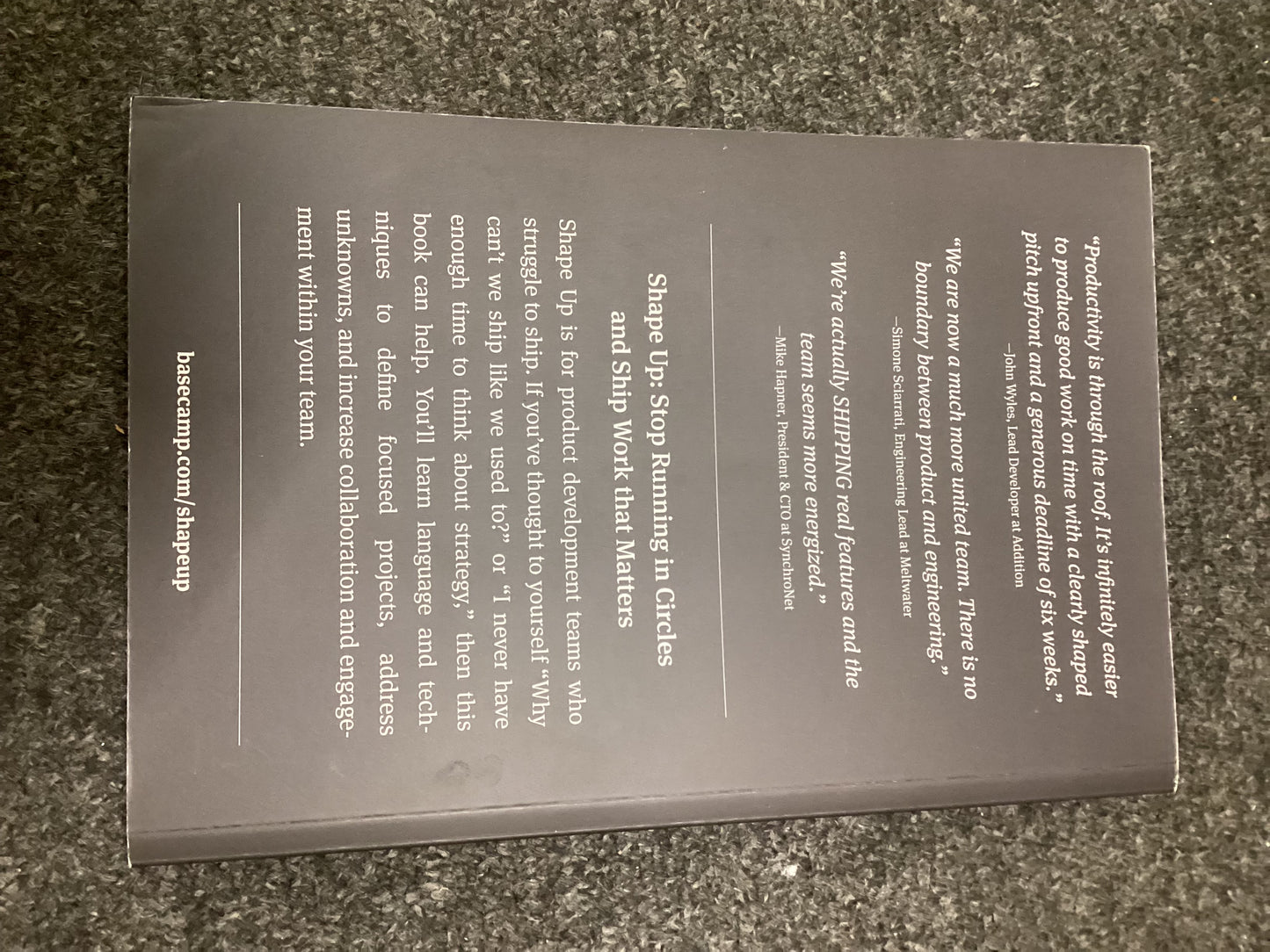 Shape Up – Basecamp – Product Development & Project Management Book