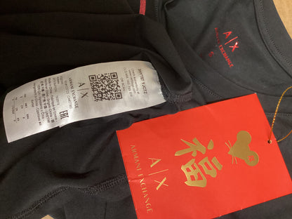 BNWT AX Armani Exchange Black and Red Year of the Rat T-Shirt Size S