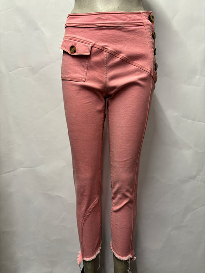 Rejina Pyo Pink Denim Asymmetric stretch Jeans 8