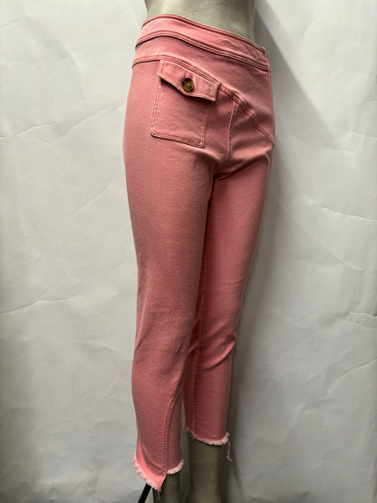 Rejina Pyo Pink Denim Asymmetric stretch Jeans 8