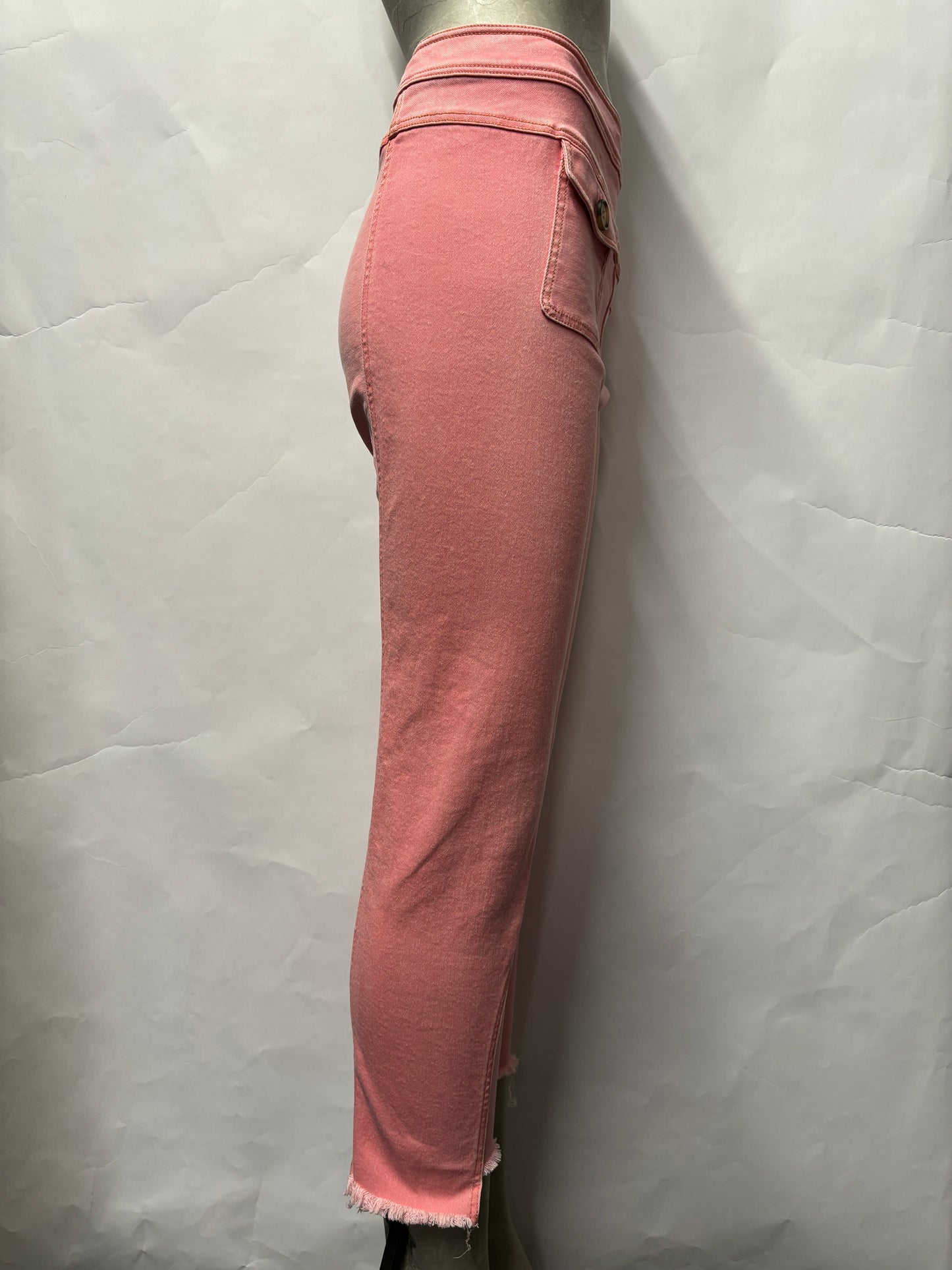 Rejina Pyo Pink Denim Asymmetric stretch Jeans 8