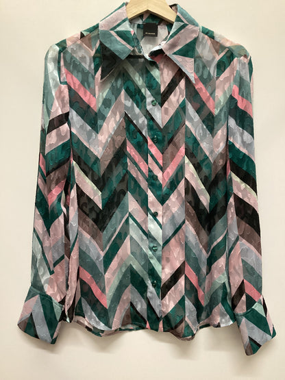 Pinko Green and Pink Sheer Shirt Size 10