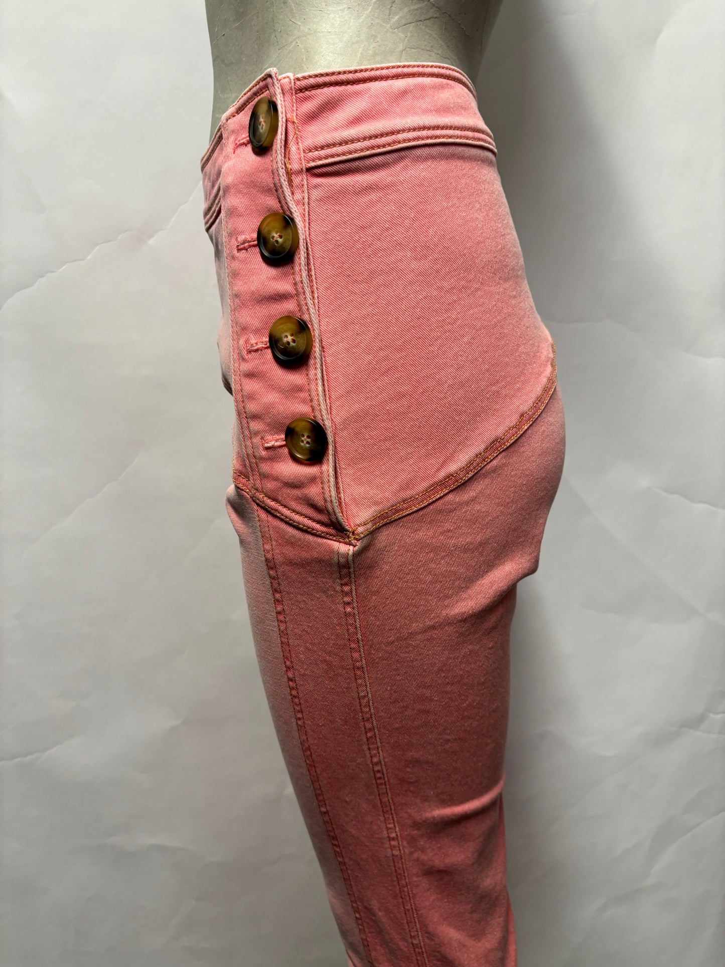 Rejina Pyo Pink Denim Asymmetric stretch Jeans 8