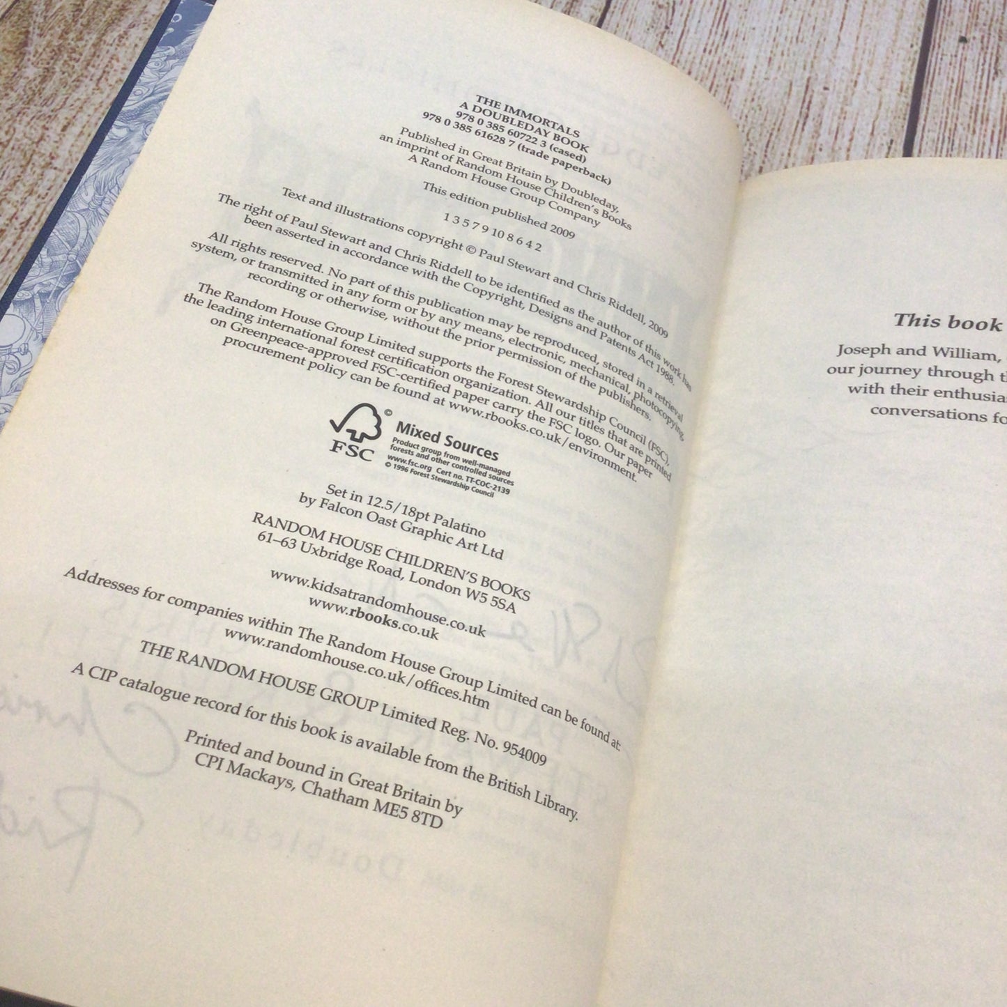 The Edge Chronicles - The Immortals by Paul Stewart & Chris Riddell (Signed, 2009)