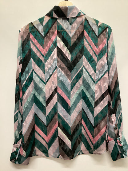 Pinko Green and Pink Sheer Shirt Size 10