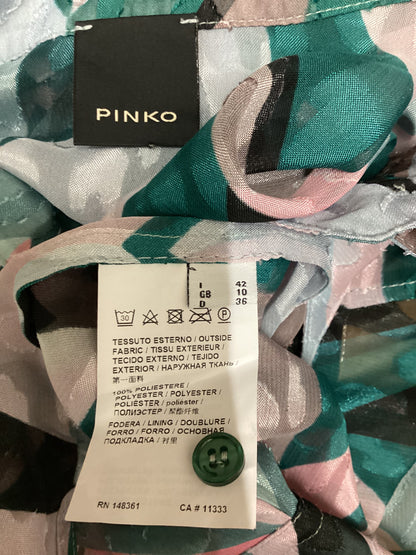 Pinko Green and Pink Sheer Shirt Size 10