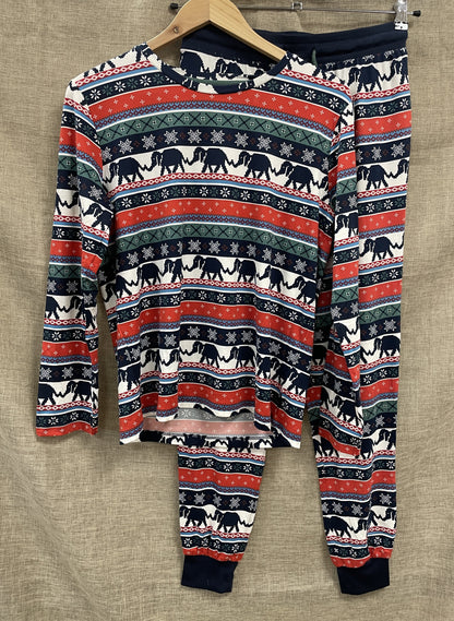 Chelsea Peers New with Tags Navy & Red Festive Christmas Elephant Snowflake Pyjamas Extra Small