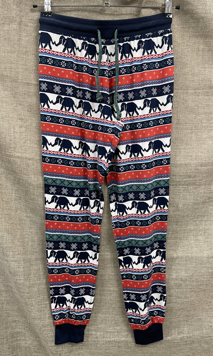 Chelsea Peers New with Tags Navy & Red Festive Christmas Elephant Snowflake Pyjamas Extra Small