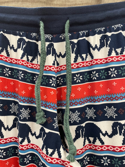 Chelsea Peers New with Tags Navy & Red Festive Christmas Elephant Snowflake Pyjamas Extra Small