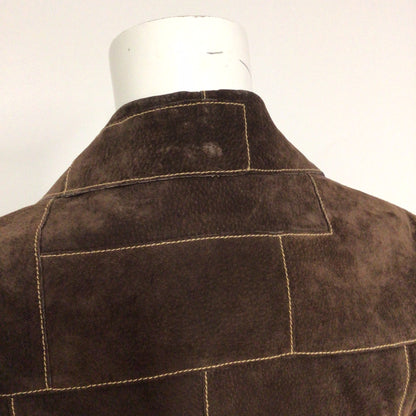 Wilson's Leather Maxima Brown Suede Patch Trench Coat w/Belt Size XS