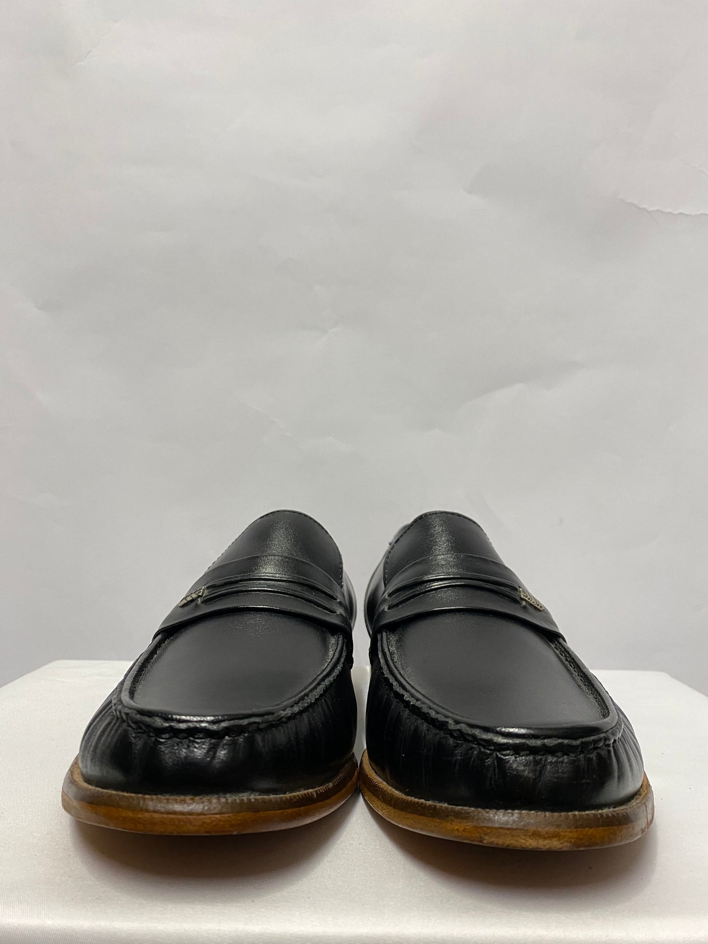 Samuel Windsor Black Leather Penny Loafer Slip On 8