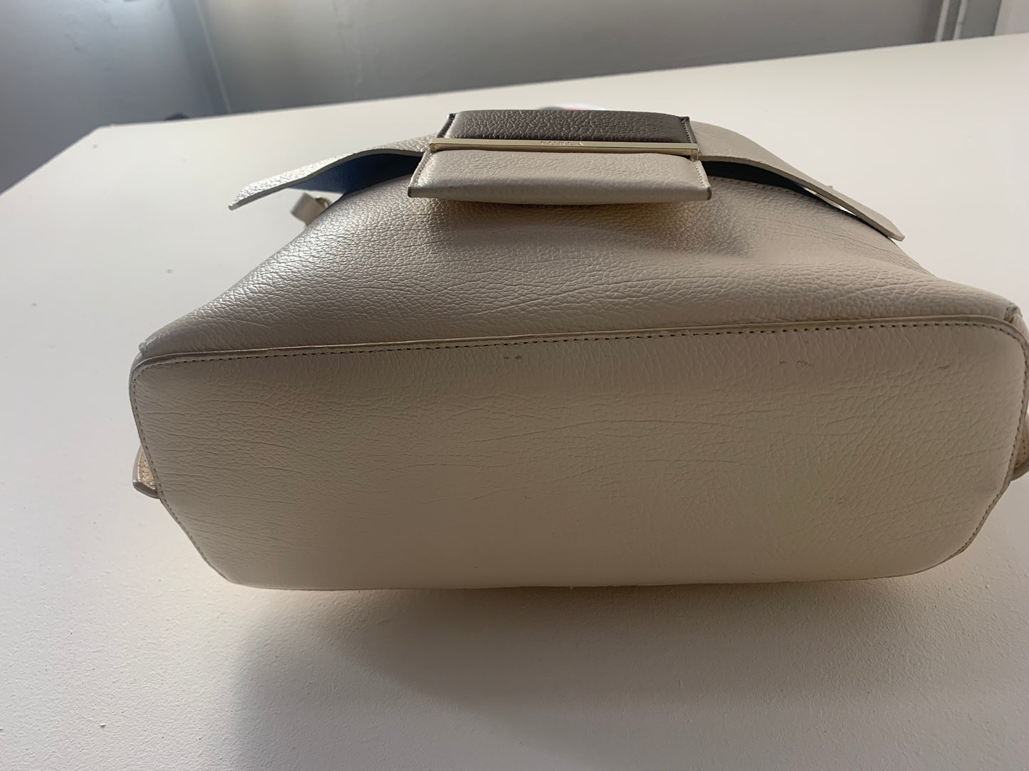 Furla White Genuine Leather Handbag with Dust Bag