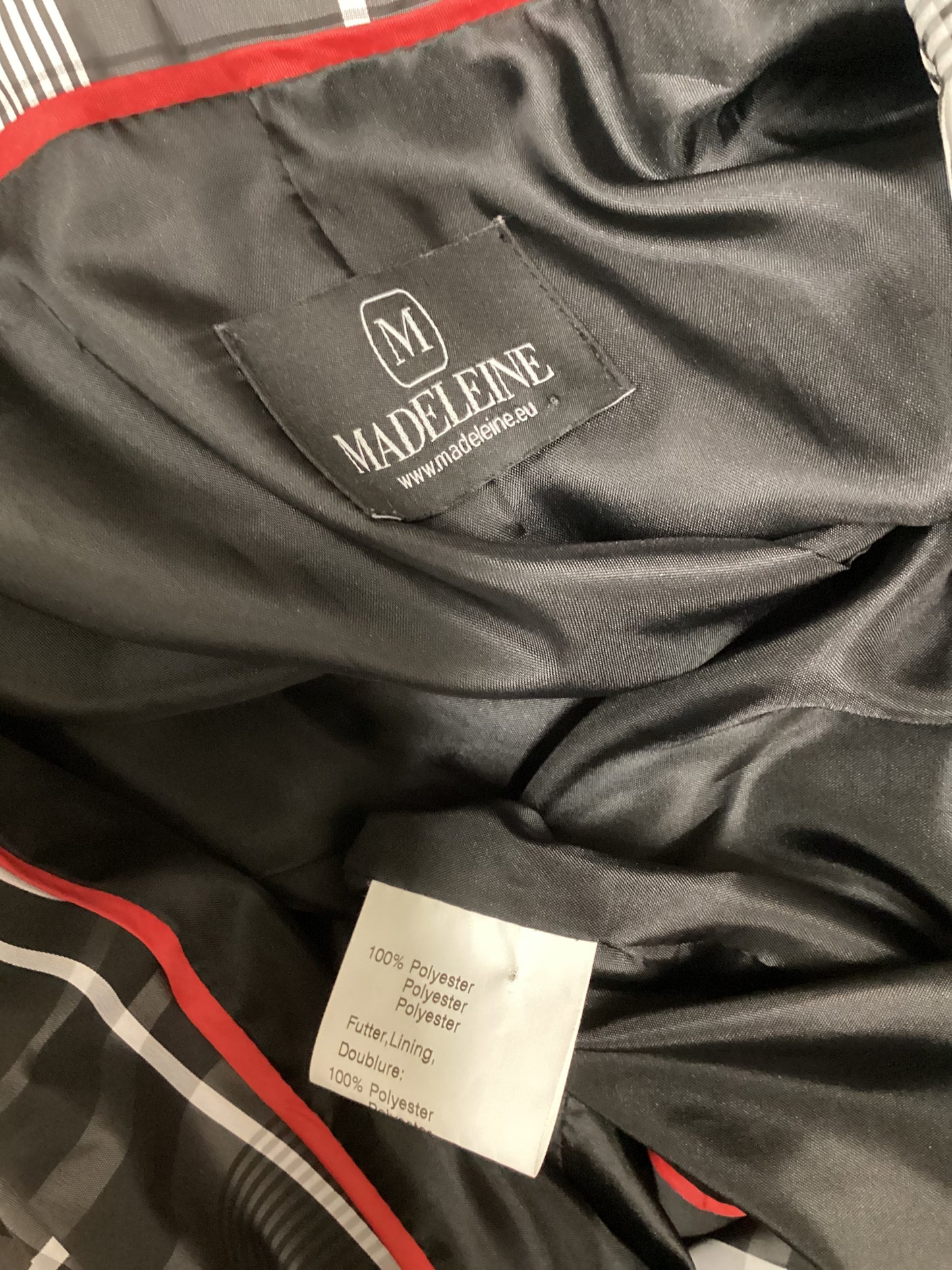 Madeleine Black and White Check Jacket Size 16