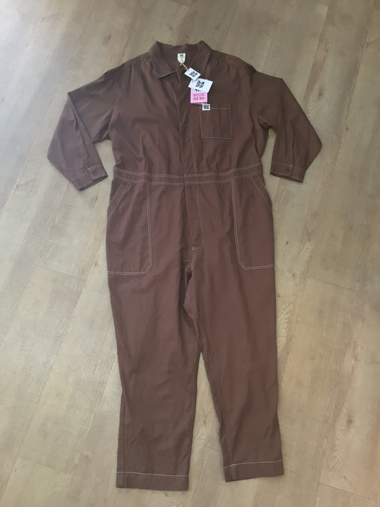 BNWT Lucy & Yak Oak Brown Organic Cotton Carmen Jumpsuit Size 2XL