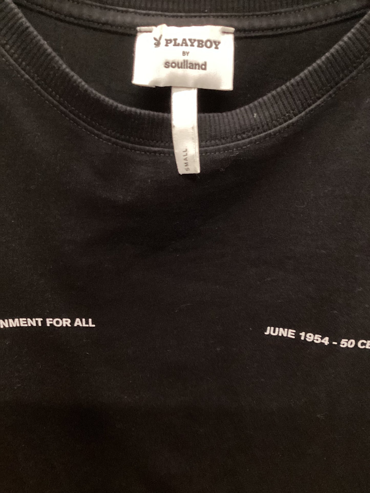Soulland x Playboy June 1954 Black T-Shirt Size S