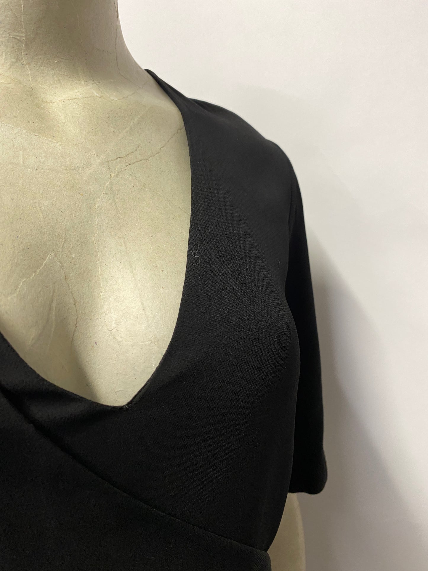 Massimo Dutti Black Short Sleeve Wrap Style Jumpsuit 8