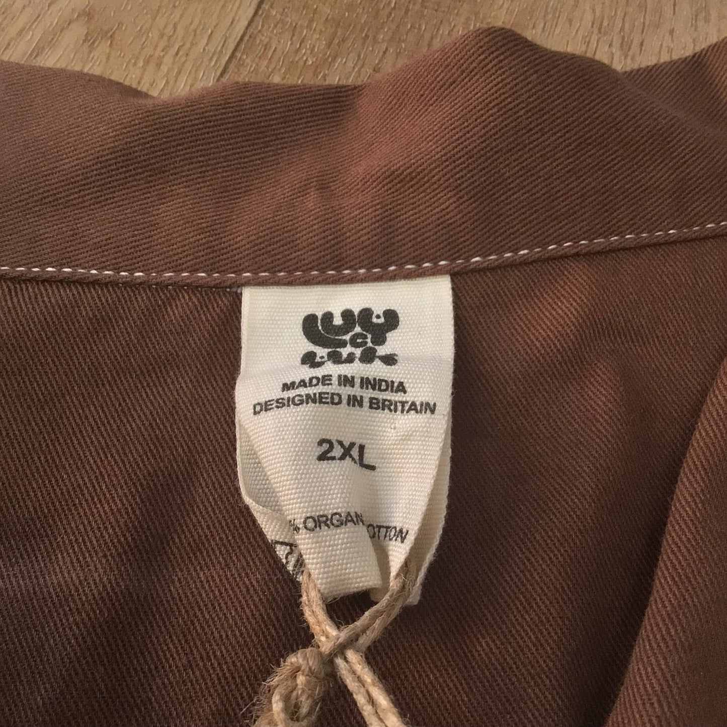 BNWT Lucy & Yak Oak Brown Organic Cotton Carmen Jumpsuit Size 2XL