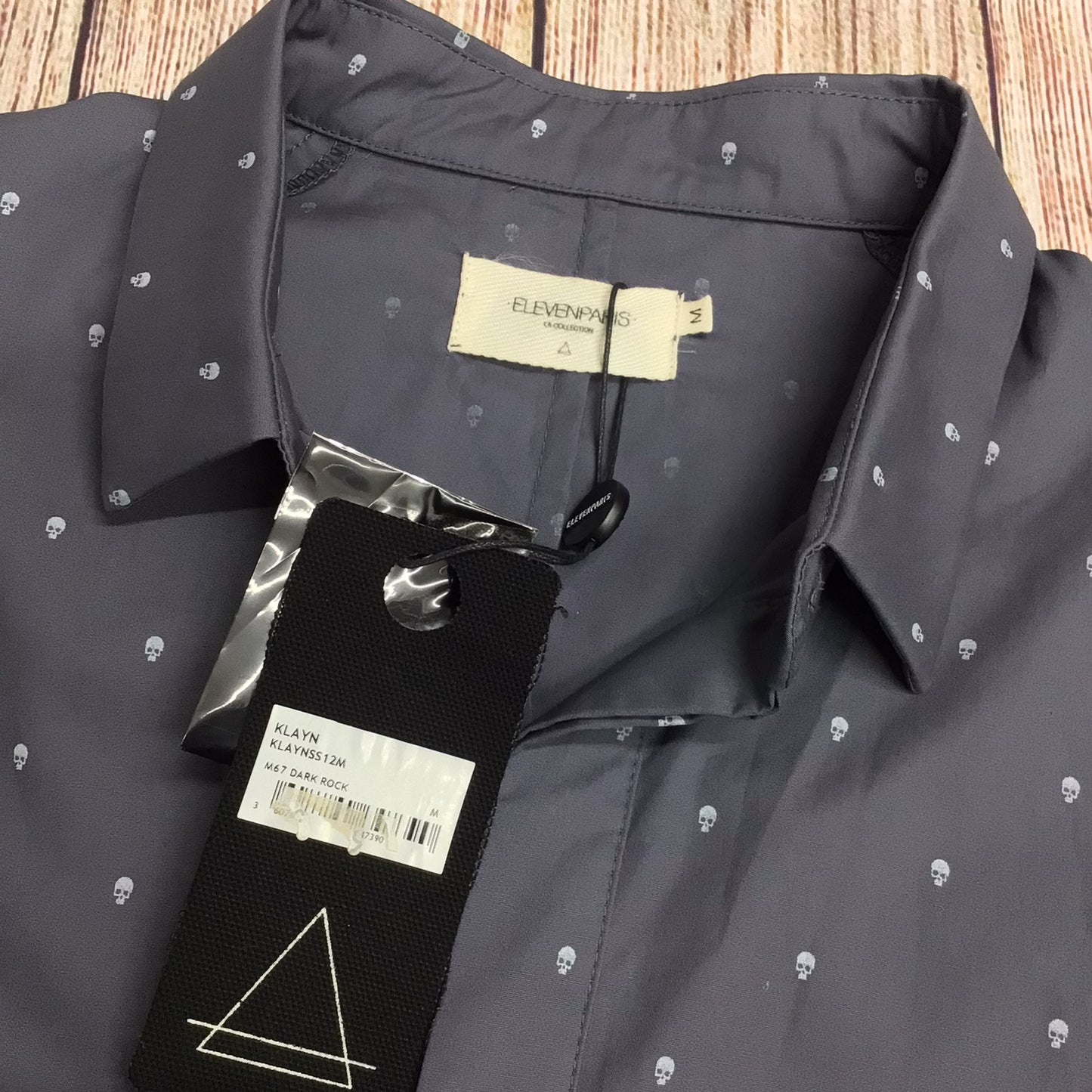 BNWT ElevenParis Dark Slate Grey Shirt w/Skull Print Size M