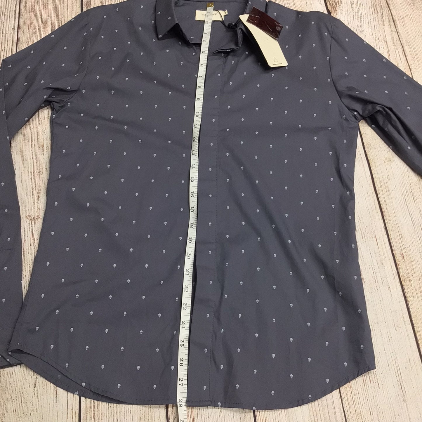 BNWT ElevenParis Dark Slate Grey Shirt w/Skull Print Size M