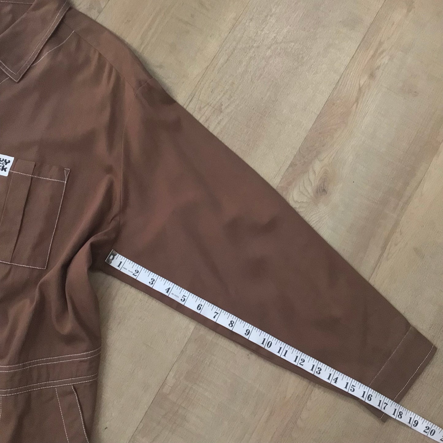 BNWT Lucy & Yak Oak Brown Organic Cotton Carmen Jumpsuit Size 2XL