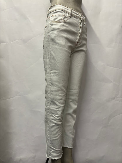 Bimba Y Lola White Raw Hem Slim Fit Jeans 10/38