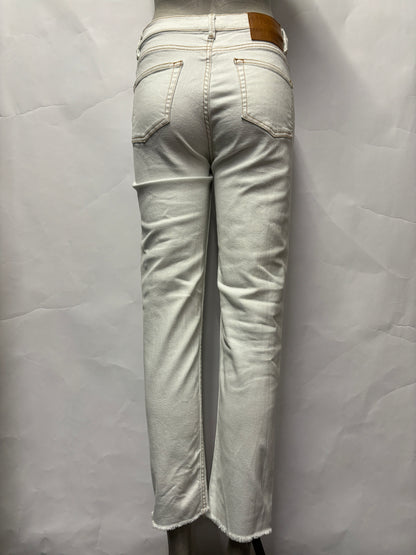 Bimba Y Lola White Raw Hem Slim Fit Jeans 10/38