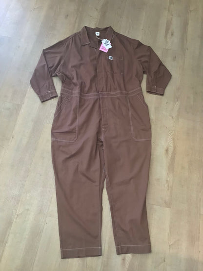 BNWT Lucy & Yak Oak Brown Organic Cotton Carmen Jumpsuit Size 3XL