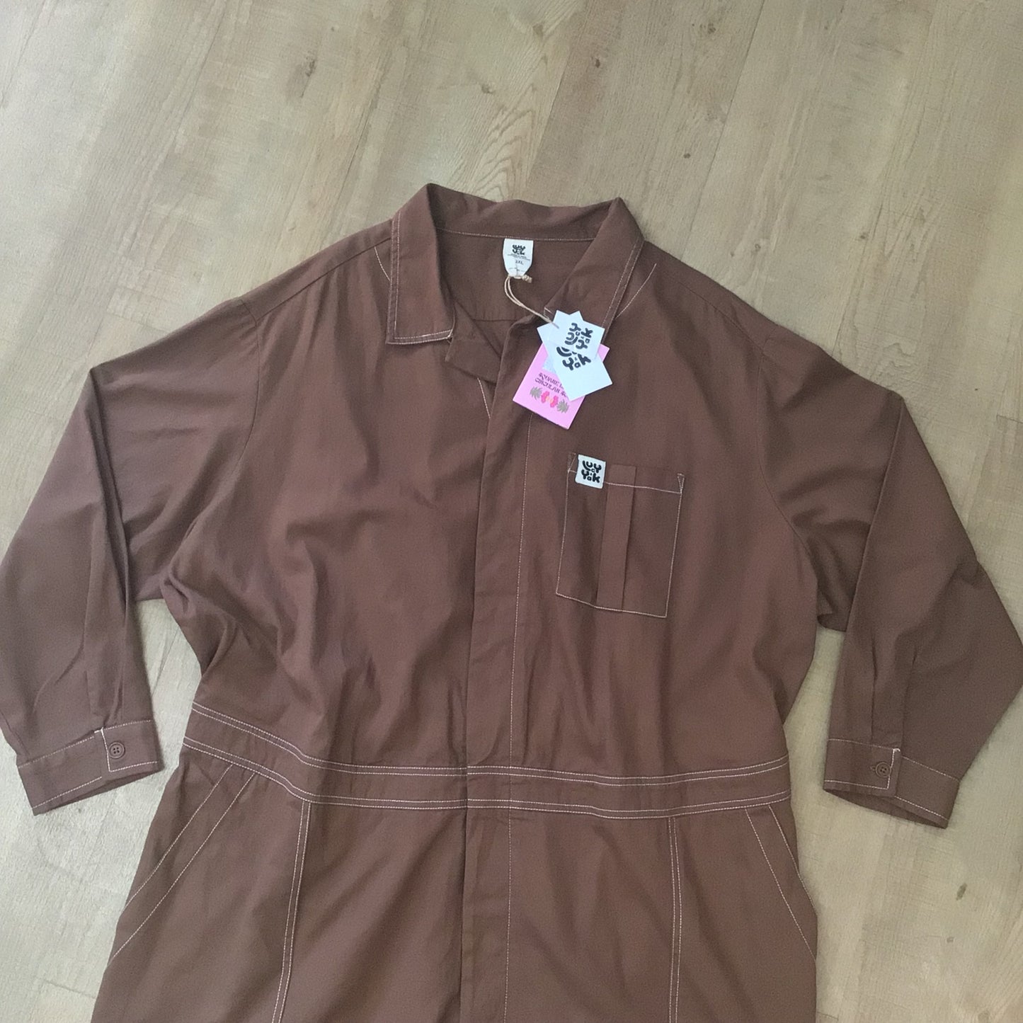BNWT Lucy & Yak Oak Brown Organic Cotton Carmen Jumpsuit Size 3XL