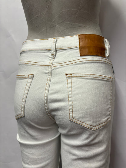 Bimba Y Lola White Raw Hem Slim Fit Jeans 10/38