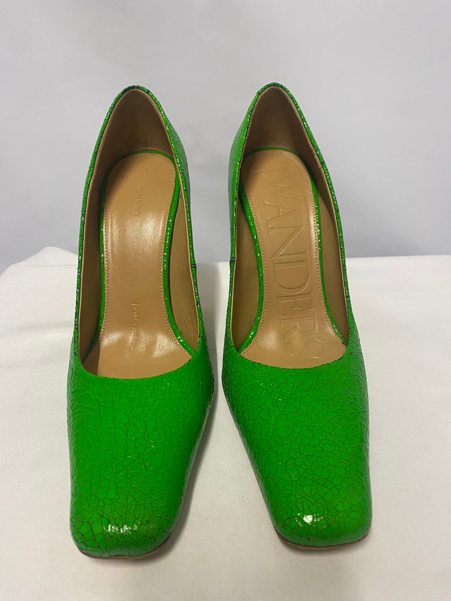 J W Anderson Green Leather Bubble Heel Pumps 36/3.5