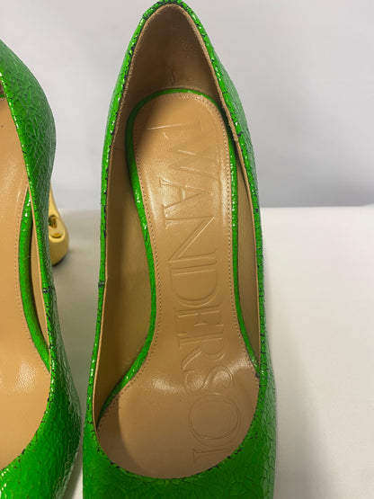 J W Anderson Green Leather Bubble Heel Pumps 36/3.5