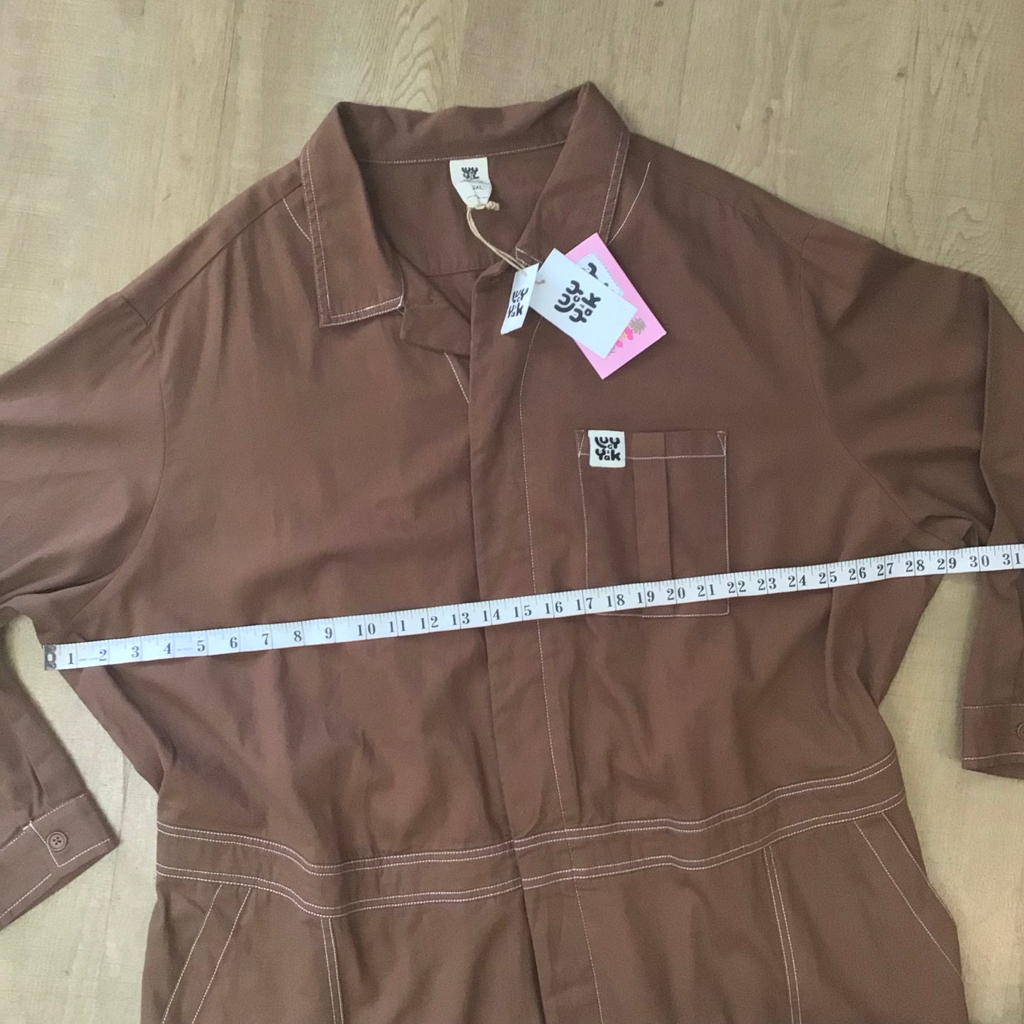 BNWT Lucy & Yak Oak Brown Organic Cotton Carmen Jumpsuit Size 3XL