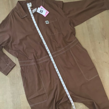 BNWT Lucy & Yak Oak Brown Organic Cotton Carmen Jumpsuit Size 3XL