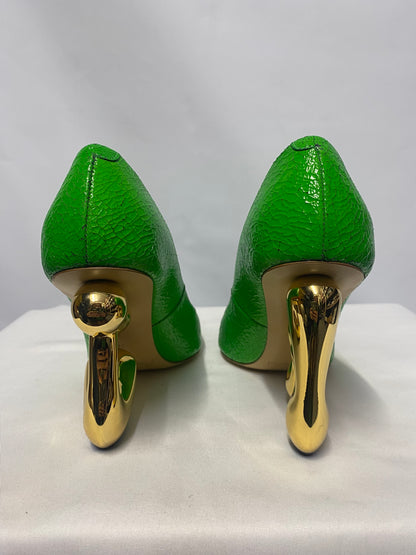 J W Anderson Green Leather Bubble Heel Pumps 36/3.5