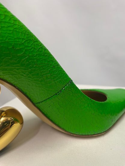 J W Anderson Green Leather Bubble Heel Pumps 36/3.5