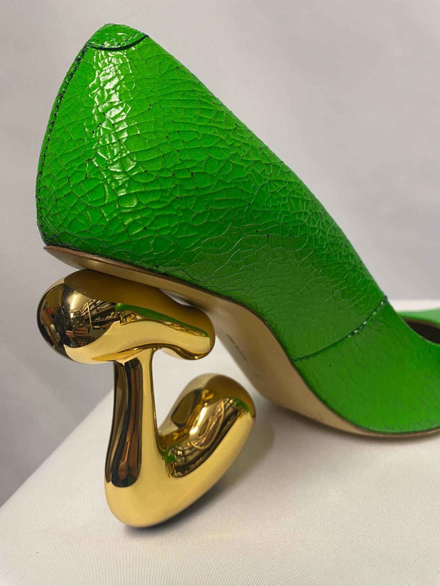 J W Anderson Green Leather Bubble Heel Pumps 36/3.5