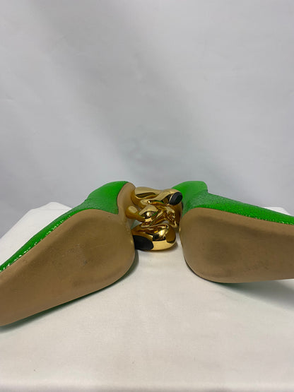 J W Anderson Green Leather Bubble Heel Pumps 36/3.5