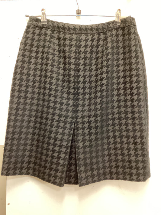 Brooks Brothers Women’s 346 Houndstooth A-Line Skirt Black & Gray
