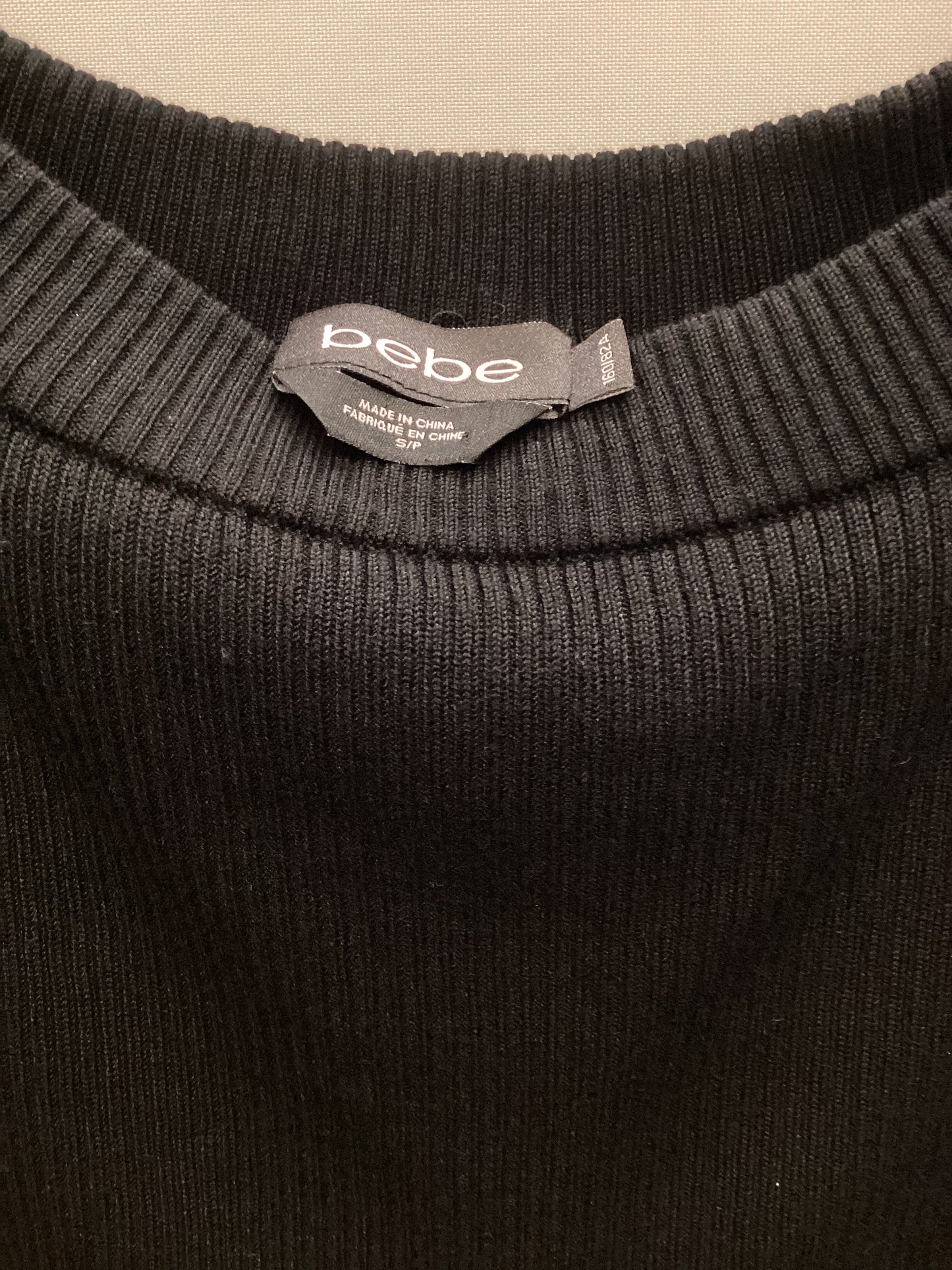 Bebe Black Lace Bell Sleeves Knitted Top Size S