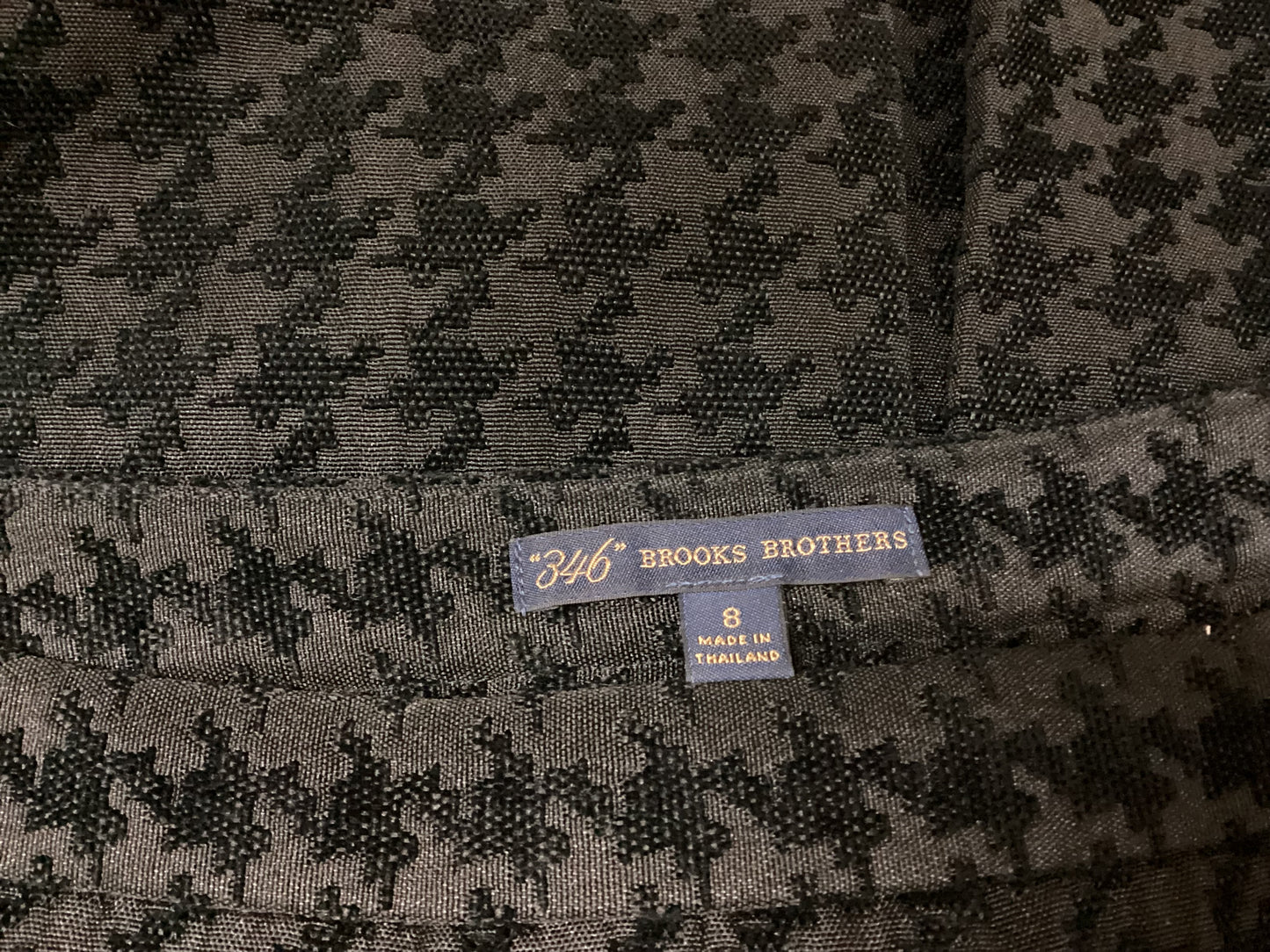 Brooks Brothers Women’s 346 Houndstooth A-Line Skirt Black & Gray